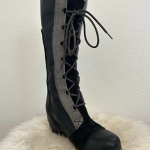 Sorel, Black, Womens size 8, Cate the Great Wedge Tall Boot